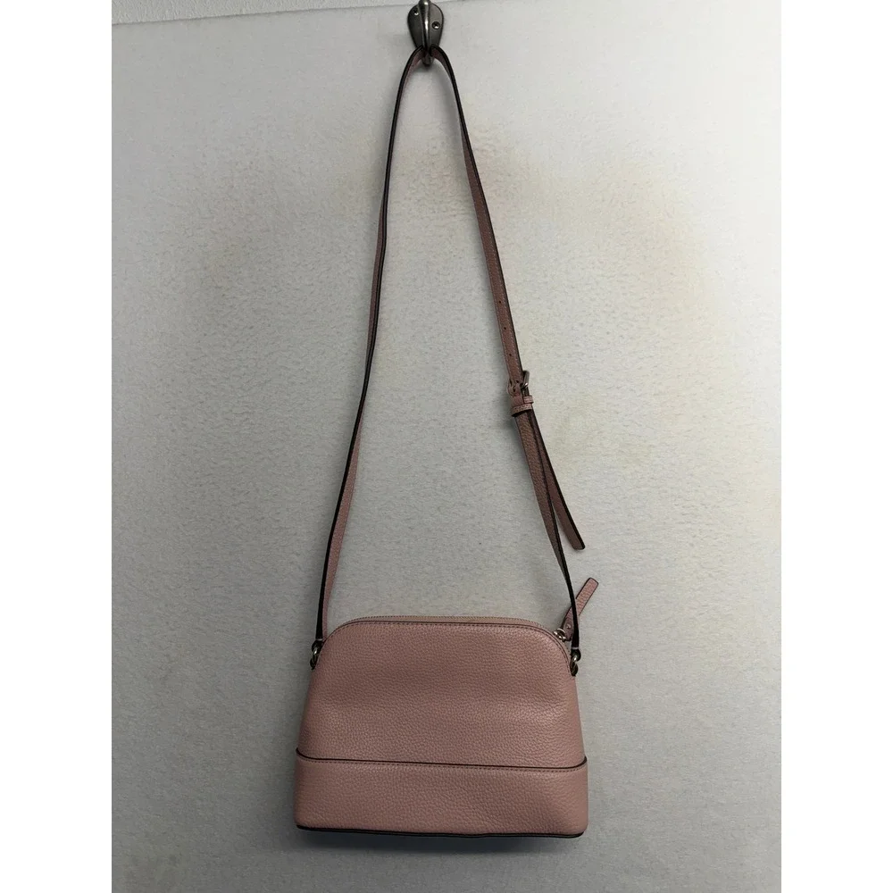 Kate Spade New York Pink Pebbled Leather Dome Crossbody Bag